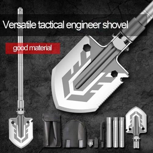 Multifunctional military shovel outdoor camping supplies engineer forklift loaded with folding manganese steel military shovel