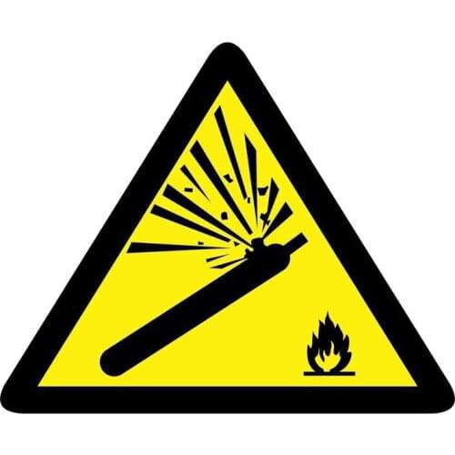 13cm*13cm Creative Fire Warning Compressed Gas Auto Sticker Pvc Personality Car Windshield Laptop Decal Decoration Accessories