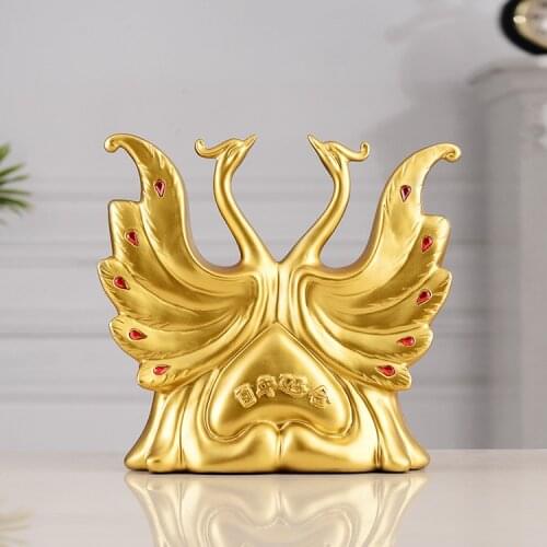 Desktop Light Luxury Decoration Living Room Entrance Wine Cabinet Creative Home Furnishing Swan Resin Crafts Wedding Gift