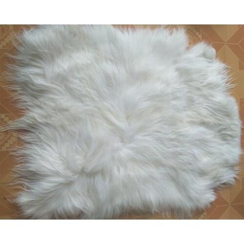 Real Long wool goat fur pelts Whole Piece Mongolian Fur Plate Sofa Rug Doll wig Accessory Decorative Blankets