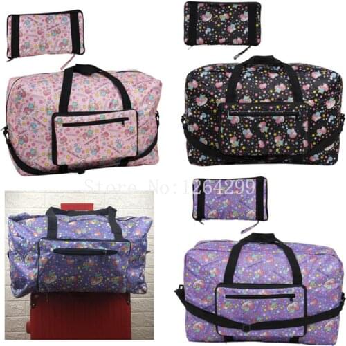 New Fashion Cartoon Girls Woman Big Waterproof Nylon Fold Travel Bags Kids Messenger Bag For Children