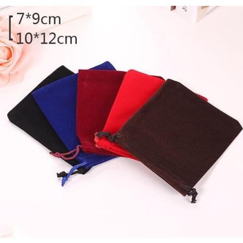 Wholesale-- (12pcs/lot) Square Velvet Gift Bags for Pendant / Rings / Earrings / Bracelets Jewelry 9x7 cm 9x12 cm