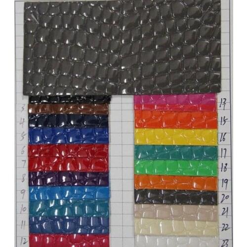 Factory wholesale new high-gloss stone grain embossed PVC leather bags fabric for Bags, gloves, shoes, furniture