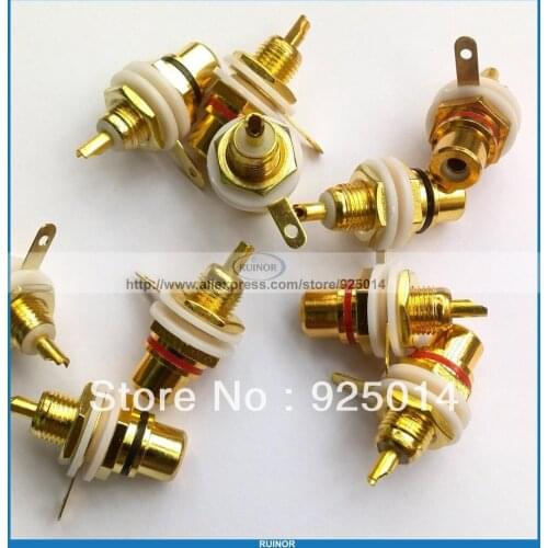 Wholesale high quality Gold RCA Female Connector Socket Adapter Plug for 3.5mm audio plug AV plug good quality and ROHS