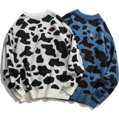 Autumn and winter new primeval cow spotted harbor wind 2020 sweater mens and womens fashion ins