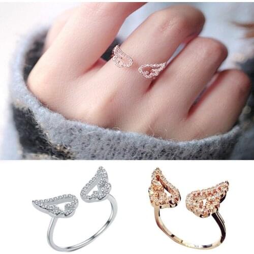 Angel Wings Wings Opening Adjustment Ring Female Trendy All-match Jewelry Ring