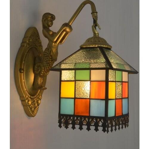 Bathroom mirror front wall lamp corridor balcony bar TV setting lamp of bedroom the head of a bed mermaid wall lamp