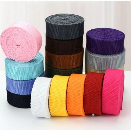 New 25mm Canvas Cotton Webbings High Tenacity Backpack Strap Webbing Label Ribbon Clothes Sewing Tape Outdoor Backpack Bag Parts