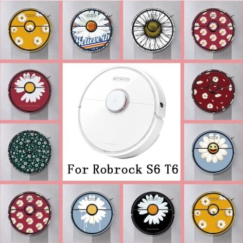 Provide Customized Custom Daisy Sticker for xiaomi Roborock S6 T6 Robot Robotic Vacuum Cleaner Skin Spare Parts Accessories
