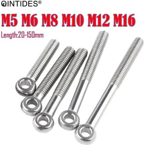 QINTIDES M5--M16 Eye Bolts 304 stainless steel bolts Swing Bolt Movable Joint bolt Ring screw