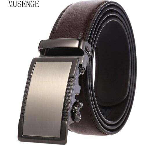 High Quality Automatic Buckle Waist Men Belt Genuine Leather Male Belt Golf Strap Luxury Designer Fashion New Black 3.5cm Width