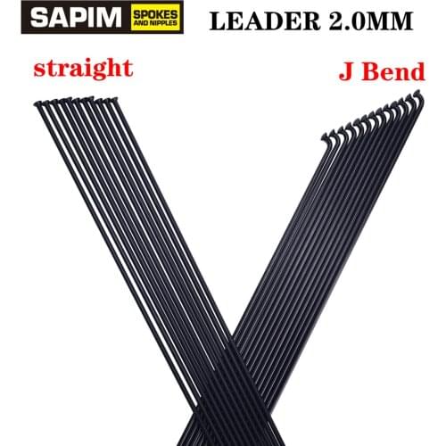 Sapim leader equal diameter 2.0mm round mountain bike road bike spokes straight J bend black nipple wheel spokes