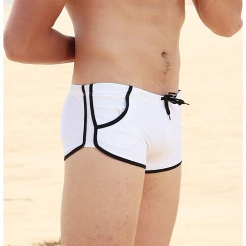 Superbody MenBrand Swimsuit Trunks Metrosexual Sexy Low Waist Pocket Swimwear Swimming Shorts Swim Beach Shorts Home Swimsuit