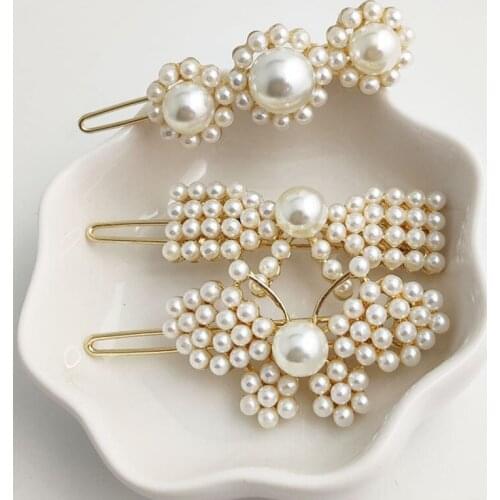 Tiara De Noiva Coroa Ins Pearl-like Flower Butterfly Hairpin Original Perennial Wind Vintage For Banghai Clip For