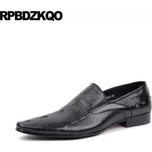 Alligator Italy Crocodile Dress European Italian Wedding Men Pointed Toe Party Custom Handmade Shoes British Style Pointy Black