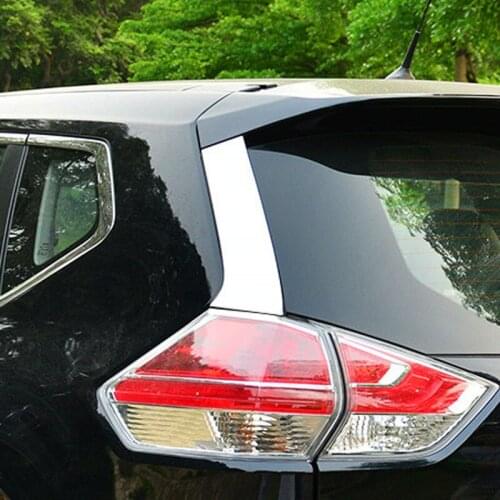 Fit for Nissan 2014 2015 2016 X-Trail T32 Rogue Stainless Steel Rear Window Spoiler Side Cover Trim Car-Styling Accessories 2pcs