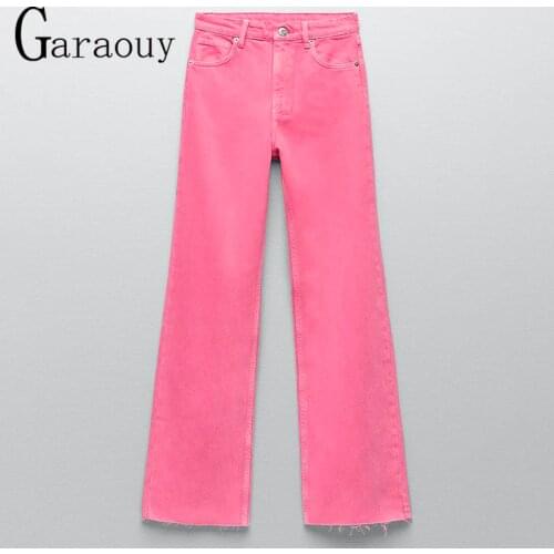 2021 Spring Autumn Women Vintage Blue Pink Denim Trousers Casual Solid Pockets High Waist Mom Jeans Pants Ladies Mujer Pantalone