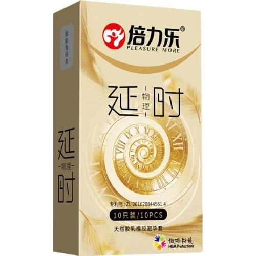 Gold Physical Time-delay Condom 10 Pcs of Practical New Fun Products Condom for Men Sex Toy Products