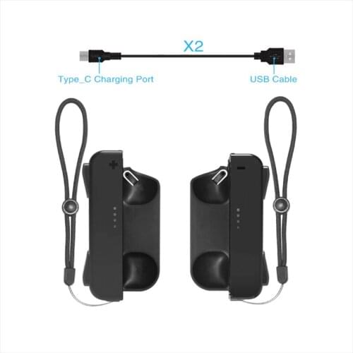 1 Pair Mini Charging Grip Charger Handle USB Charger for Nintend NX NS Switch Joy Con Game Controller Gamepad with 2 USB Cable