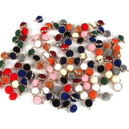 10pcs Colorful Fashion Round Flocking Loose Beads Classic Beads For Earring Fashion Jewelry Findings Craft Making