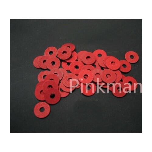 1000 Pcs M3 3mmx8mmx0.8mm Red Insulating Fiber Washer