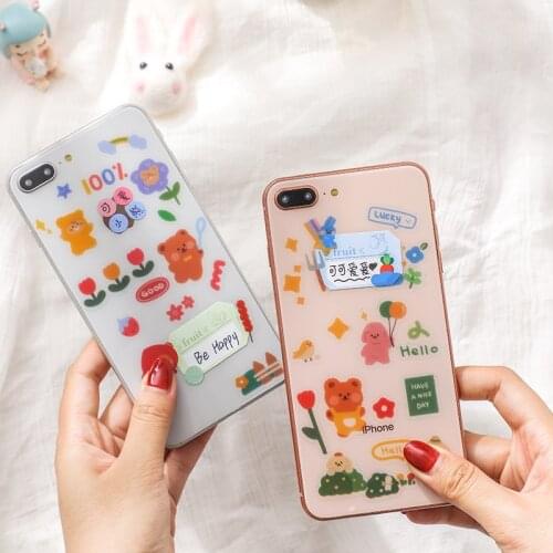 3 Sheets Vitality Party Series PET Stickers Creative Cartoon Cute Girl ins Decorative Stickers Material Diary School Supplies