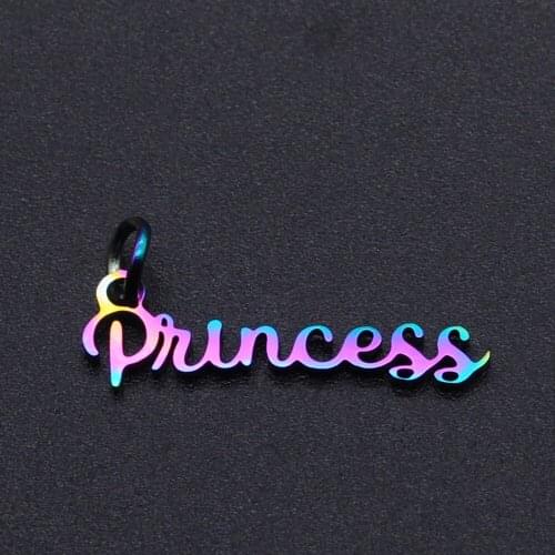 5pcs/lot 100% Stainless Steel Princess Charm Pendant Wholesale Necklace Pendants Accept OEM Order Jewelry Making Charms