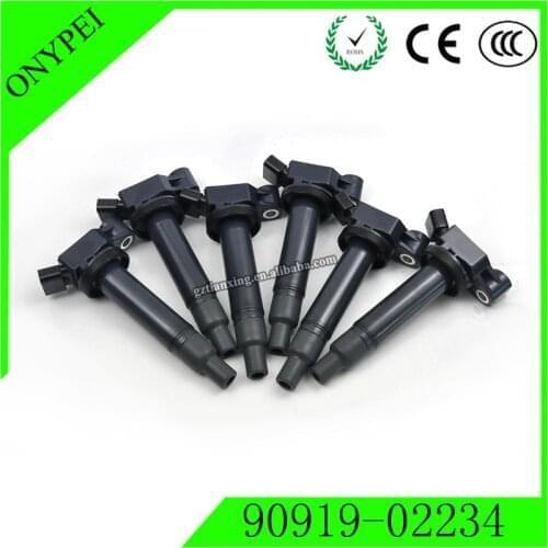 6 X 90919-02234 90080-19016 Car Ignition Coil For Toyota Avalon Camry Highlander Lexus ES/RX300 3.0L 9091902234 90919 02234