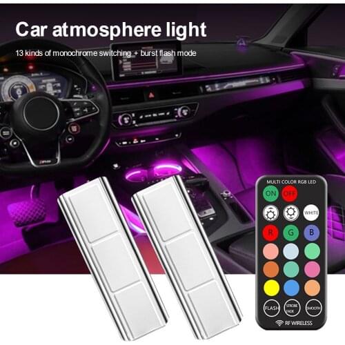 Car Atmosphere Lights LED Car Floor Light RGB Wireless App Sound Control Auto Interior Decorative Neon Lamp Car Accessories