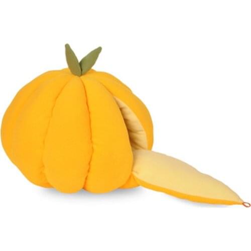 Pet Cat Beds Cute Pumpkin House Dog Bed Lovely Warm Soft Cat House Kitten Cave Thickening Cat Cozy Kennel for Small Dog 3 Colors