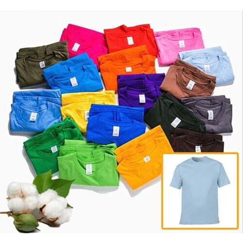 Summer T shirts Men Women Mens Clothing High Quality Cotton Male Female Basic Short Sleeve Solid Top Tees O-Neck USA Size XS-2XL