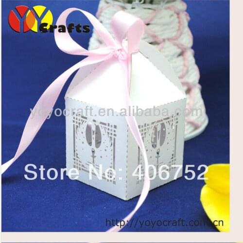 Hot sale new design customized wedding supplies white paper laser cut fashionable and cheap wedding cake boxes