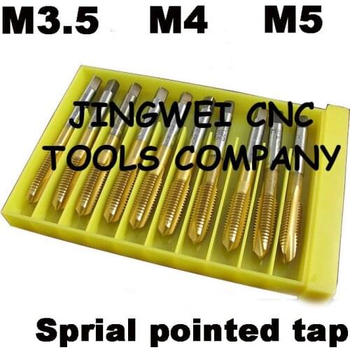 Hss spiral pointed tapM3.5 M4 M5, EX-POT with golden colour