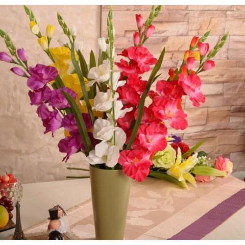 29.5'' Artificial Plants&Flowers Silk Gladiolus Gladioli Stem Fake Sword Lily Party Centerpieces Artificial Decorative Flowers