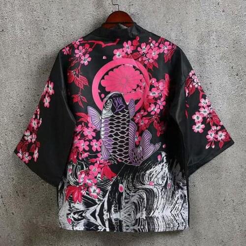 Kimono Cardigan Unisex Kimono Gown Dragon Print Open Stitch Casual Cosplay Streetwear Women&Men Beach Kimono Loose Outerwear