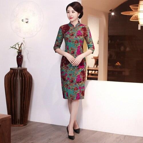 Chinese Traditional Cheongsam Women Linen Dress Prom Qipao Size S to 3XL