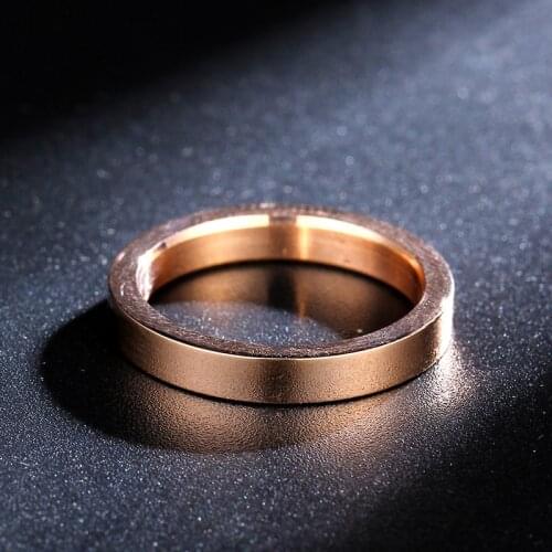 Rose gold 3mm super thin and thin titanium steel ring Men and women ring scratch resistance Tungsten steel ring factory direct