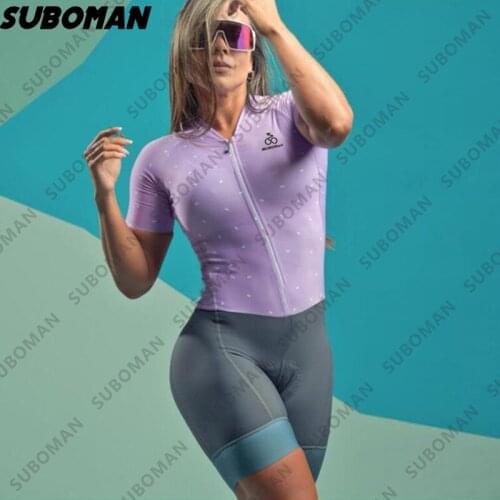Suboman team 2021 Summer temperament Womens Professional Triathlon Cycling Short Sleeve Cycling Jersey Outdoor Racing Suit
