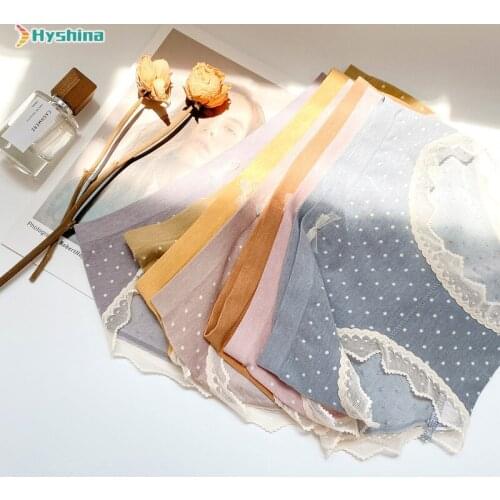 Lace Seamless Cotton Womens Panties Underwear, Sweet, Breathable and Comfortable, Modal Dot Printing