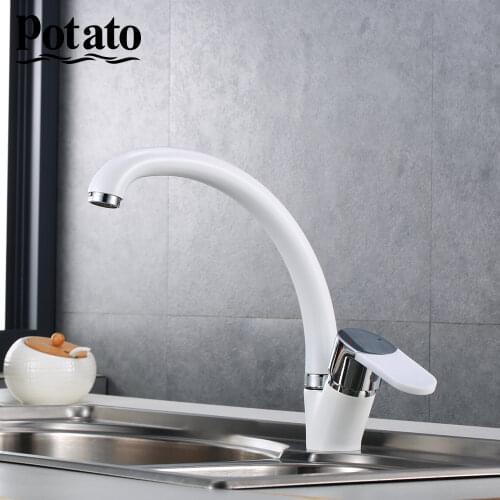 Potato Kitchen Faucets Modern Hot And Cold Water Colorful Beige Tap Handle For Basin Sink Kitchen Mixer p59223