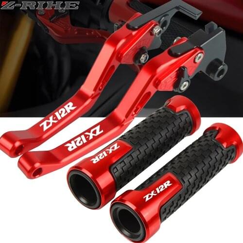 Motorcycle Adjustable Folding Brake Clutch Levers Handlebar Hand Grips For Kawasaki ZX12R ZX-12R 2000 2001 2002 2003 2004 2005