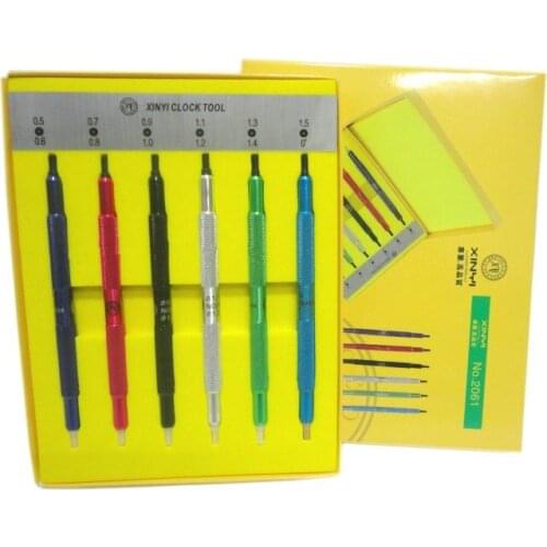 6pcs Set Watch Hands Insert Fitting Press Setting Presto Dual Sided Repair Tool for Watchmakers
