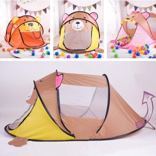 Childrens Portable Tent House Toy Cartoon Animal Tiger Tent For Kids Outdoor Sports Game Play House Ball Pool Pit Toys Gifts