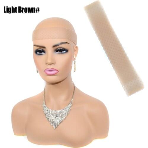 Transparent Silicone Wig Band Non Slip Wig Grip Adjustable Elastic Band Black Brown Beige Headband For Fix Wigs