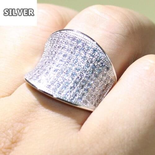 Luxury 131PCS Micro AAA Cubic Zirconia Sparkling Jewelry 925 Silver Pave CZ Eternity Promise Ring Wedding Finger Band Ring Gift