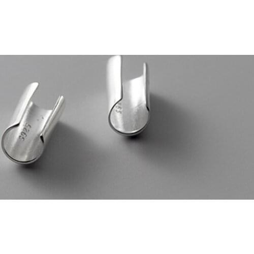 1 Pair Ear Cuff Clip Earring Without Piercing 925 Sterling Silver Men Women Earcuff Real Silver Glossy Ear Bone Jewelry