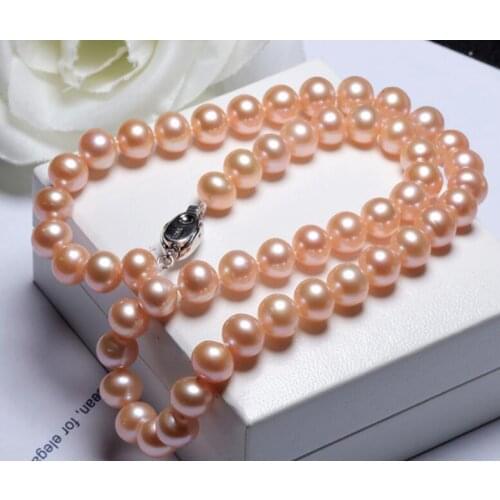 Gorgeous 10-11mm south sea round pink pearl necklace 18inch 36"