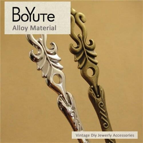 BoYuTe (10 Pieces/Lot) 16*158MM 2 Colors Zinc Alloy Materials Vintage Bookmark Palace Hairpin Jewelry Diy Accessories Parts