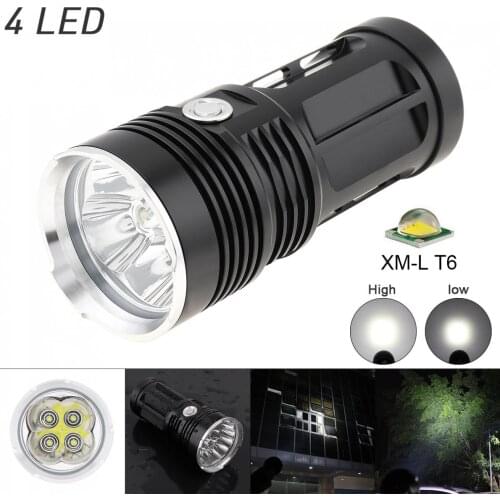 1200LM 4 x XML T6 LED Waterproof Outdoor 3-Mode Flashlight Torch Lamp for Hunting / Camping