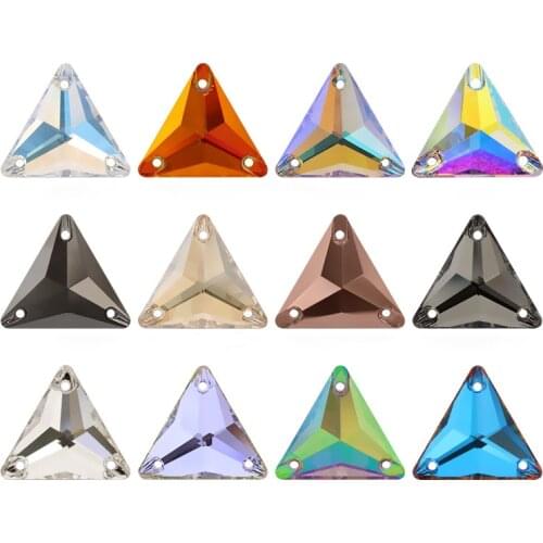 XiChuan Fancy Triangle Flatback Sew On Rhinestone Gem Bead Glass Crystal For Needlework DIY Clothing Accessories Jewelry Making